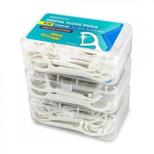 Chỉ Nha Khoa Watsons Flat Thread Màu Trắng Thái Lan [Hộp 50 Cái]