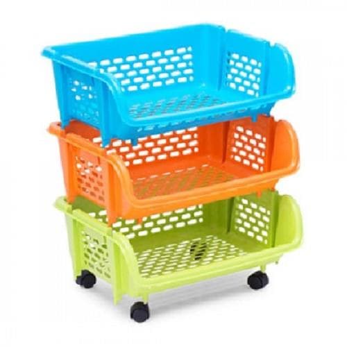 Giành Nhựa 3 Tầng Có Bánh Xe PB6173 Cao Cấp Thái Lan