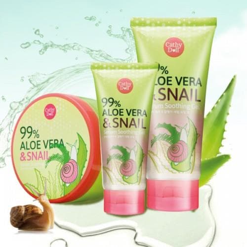 Gel dưỡng da lô hội ốc sên Cathy Doll-Aloe Vera & Snail Serum Soothing Gel