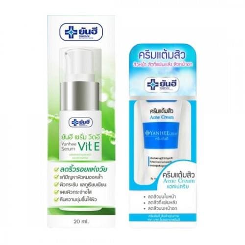 Combo Chăm Sóc Da Mụn Yanhee Thái Lan [Yanhee Acne Cream + Yanhee Serum Vit E]