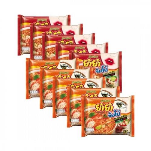 Combo 10 Gói Mì Yum Yum Mix 2 Vị Tom Yum Thái Lan