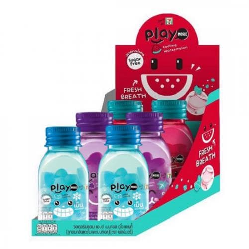 Combo Kẹo Play More Mix 3 Vị Dưa Hấu, Nho, Bạc Hà Thái Lan [Có Logo 7-Eleven]