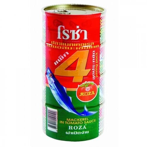 Lốc 4 Hộp Cá Thu Sốt Cà Roza Mackerel In Tomato Sauce 185g Thái Lan