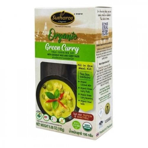 [Organic] Gia Vị Nấu Cà Ri Xanh Sutharos Organic 195g Thái Lan