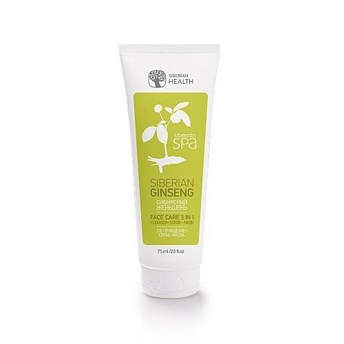 Chăm sóc da 3 trong 1 giúp Làm sạch + Tẩy tế bào chết +  Mặt nạ Siberian Spa Collection  Siberian Ginseng Face care 3 in 1 Cleanser + Scrub + Mask