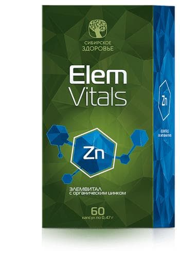 Thực phẩm bảo vệ sức khỏe Elemvitals Zinc with Siberian herbs