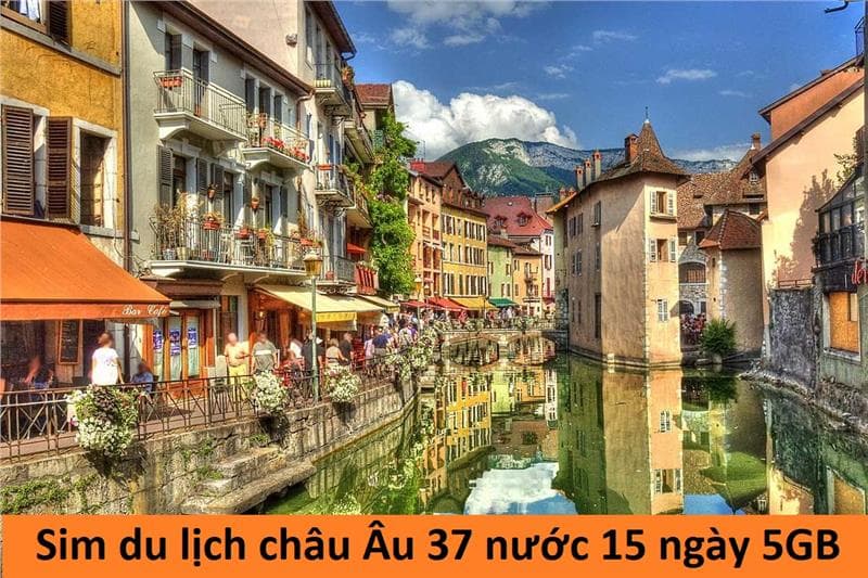 Sim du lịch châu Âu 37 - nước 15 ngày - 5GB – SB40