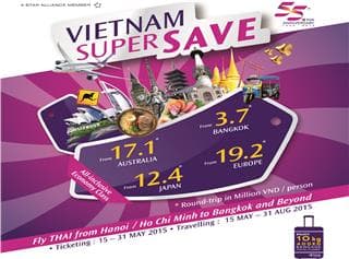 Thai Airways khuyến mại vé máy bay nhân dịp sinh nhật lần thứ 55