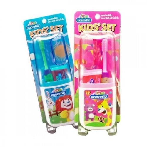 Combo 2 Bộ Dụng Cụ Đánh Răng Trẻ Em Kodomo Kids' Set Thái Lan