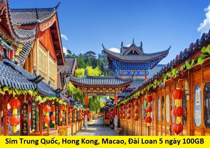 Sim du lịch Trung Quốc, Hong Kong, Macao, Đài Loan - 5 ngày - 100GB - SA18